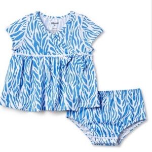 NWOT DVF for Target Baby Girl Short Sleeve Sea Twig Blue Wrap Dress 6-9 Months